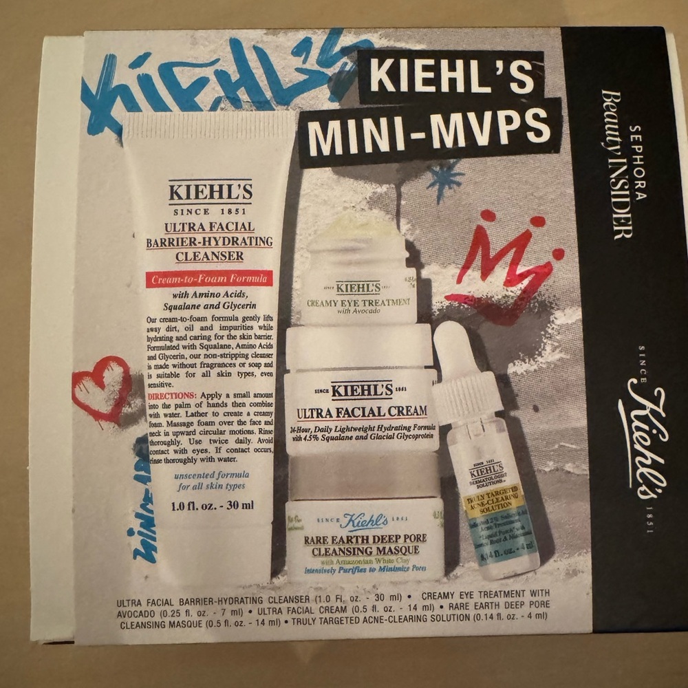 LOW START ! Kiehl's Skincare Essentials Set with White and Blue Packaging